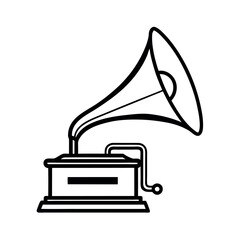 Stylish Gramofons Black Vector for Commercial Use

