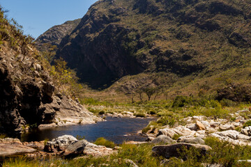 waterfall, rock and water