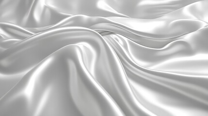 Obraz premium Soft and flowing white fabric waves with elegant texture and luster