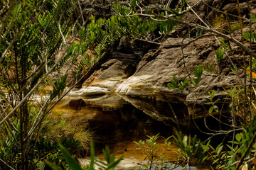 waterfall, rock and water