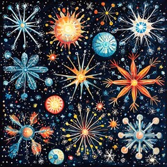 Cosmic Micro-Organisms for Night Sky Pattern.