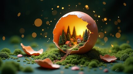 Easter Egg Village A Miniature World of Fantasy and Wonder