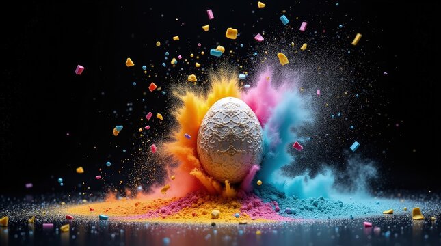 Colorful Easter Egg Explosion