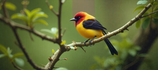 yellow and red bird