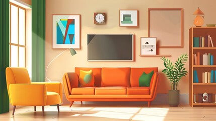 Modern Luxury Home Interior Bedroom Design with Mockup Frame , Wall Poster (3d Render)