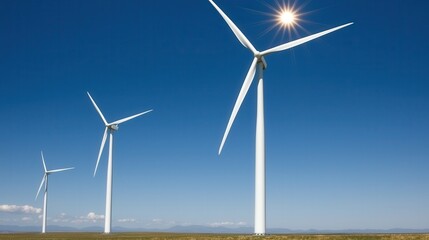Wind Turbines on a Sunny Day