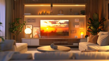 Modern Luxury Home Interior Bedroom Design with Mockup Frame , Wall Poster (3d Render)