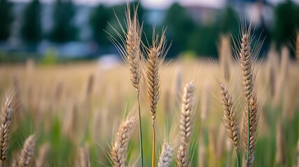 Golden Wheat Field Stretching Under the Sunlight on a Clear Day : Generative AI