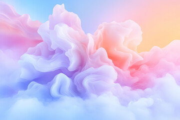 Fototapeta premium Pastel cloudscape, abstract swirling forms, dreamy background
