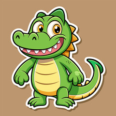 Fototapeta premium Cute cartoon crocodile dragon. perfect for kids.
