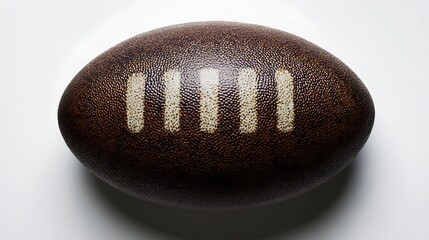 Close-Up of a Textured Rugby Ball on a Smooth Surface with Natural Lighting