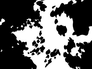 Hand drawn cow skin pattern in black, Animal skin texture, Seamless illustration