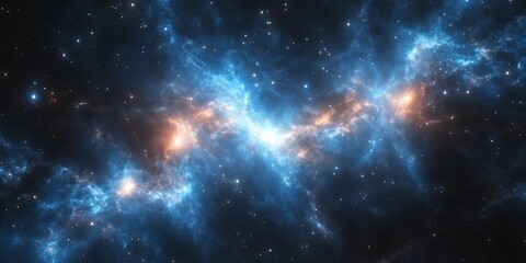 Cosmic Nebulae Embrace Dark Space.