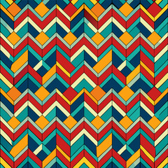 Vibrant. geometric herringbone pattern in bold colors.