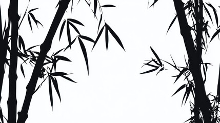 Bamboo silhouette, nature, elegant design, artistic,  background