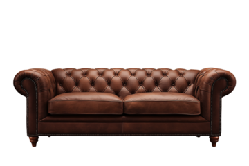 Vintage Chesterfield Ledersofa Nahaufnahme PNG mit transparentem Hintergrund


