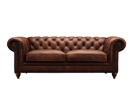 Vintage Chesterfield Ledersofa Nahaufnahme PNG mit transparentem Hintergrund

