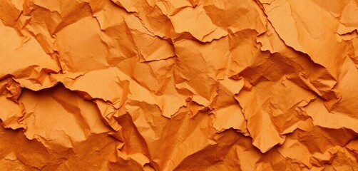 Naklejka premium Close-up of crumpled brown paper texture showing fibers and creases, grungy, backdrop