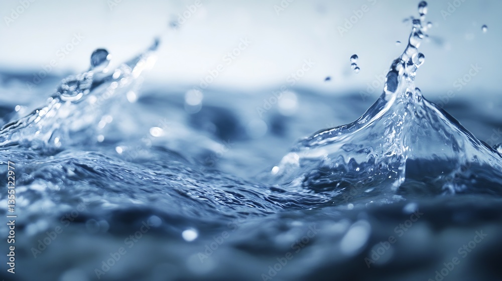 Fototapete captivating closeup of rippling water droplets creating mesmerizing splashes in serene aquatic envir