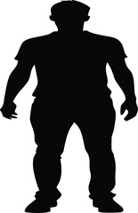 silhouette of a young man