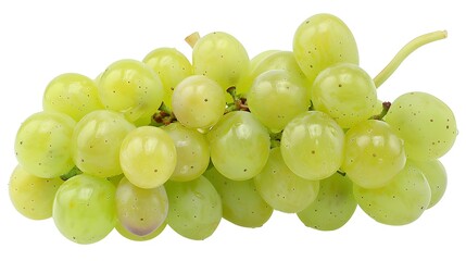 A bunch of green grapes, isolated on a white background.