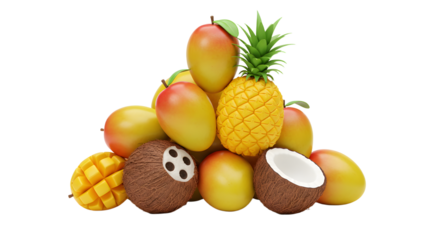 Tropical Fruit Smiley Bowl