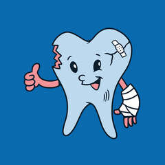 Injured Tooth - Vector Illustration