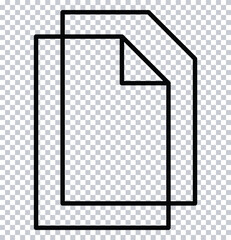 Duplicate Documents Icon – Overlapping Paper Sheets with Folded Corner in Minimal Line Style for Office and Productivity