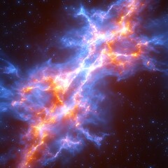 Cosmic Nebulae's Fiery Embrace.