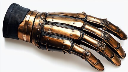Naklejka premium Steampunk Mechanical Hand Glove: A Masterpiece of Artisan Craftsmanship