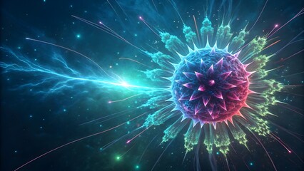 Cosmic Bloom: A dazzling and intricate display of cosmic elements and radiant energy, where nebulae and galaxies intertwine in an artistic representation of the universe.