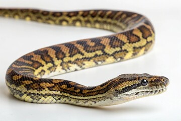 Fototapeta premium carpet python snake isolated on white background