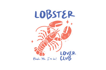 Lobster lover club, Summer Beach Doodle PNG T Shirt Design