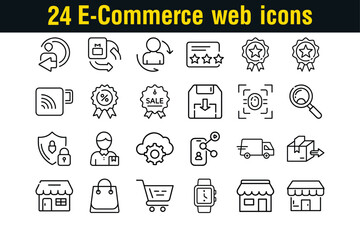 Set of E-commerce icons for web and mobile