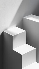 Minimalist staircase design with shadow play.