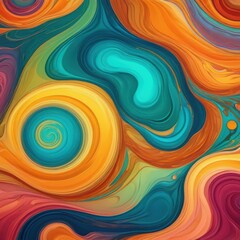Vortex of Vibrant Hues in Abstract Canvas