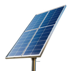 Obraz premium A powerful solar panel harnessing the sun's energy for a sustainable future, angled against a bright white background.