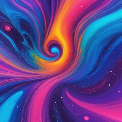 Vortex of Vibrant Hues in Abstract Canvas