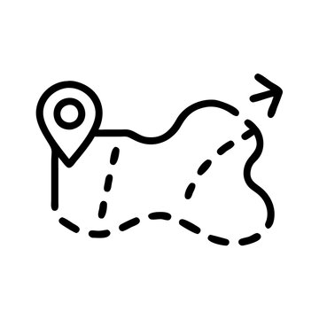recommend clip art: Navigation map icon in black outline style
