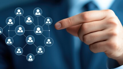 Exploring connections, person navigating a dynamic social network visualization person