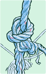 Vector illustration of old boating rope knot