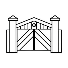 Black Sliding Gate Vector for Website and Branding Designs

