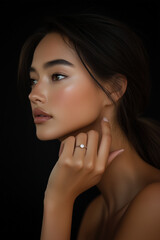 Fototapeta premium A portrait of Jewelry Model. Model in set of Jewelry. Luxury Jewerly.