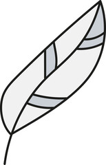 boho groovy easter Illustration of a simple, stylized feather design. in doodle color line style