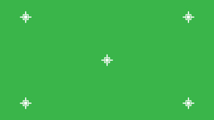 Green screen background, VFX motion tracking markers. Abstract concept video footage replacement tracking markers element.