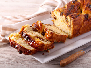 Fruit and nut babka bread