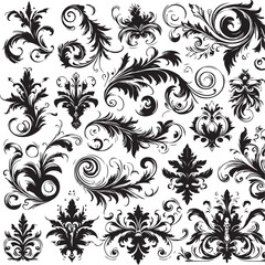 Elegant Baroque Floral Ornament | Vintage Flourish Vector Design