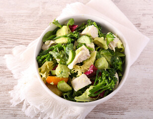 Chicken, avocado and broccoli salad