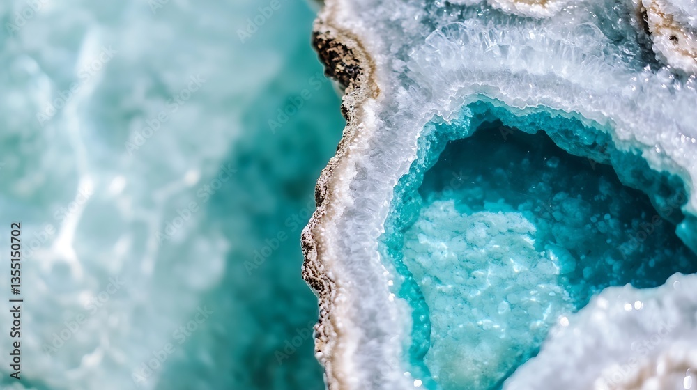Aufkleber close up view of beautiful blue agate stone displaying natural mineral patterns and vibrant hues : g