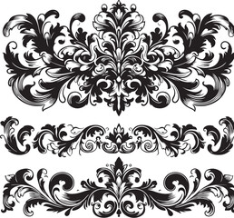 Obraz premium Elegant Baroque Floral Ornament | Vintage Flourish Vector Design